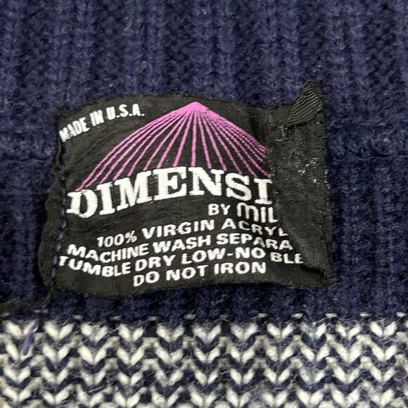 Vintage Dimension Milford Zip Cardigan Sweater Nordic Southwest Fair Isle Large - Picture 2 of 7